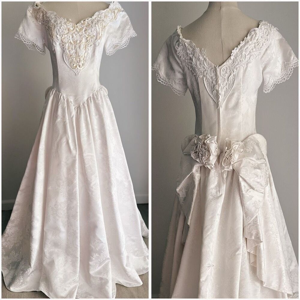 VTG Jessica McClintock Bridal Off the Shoulders Princess Ball Gown Prom Wedding - Picture 1 of 5